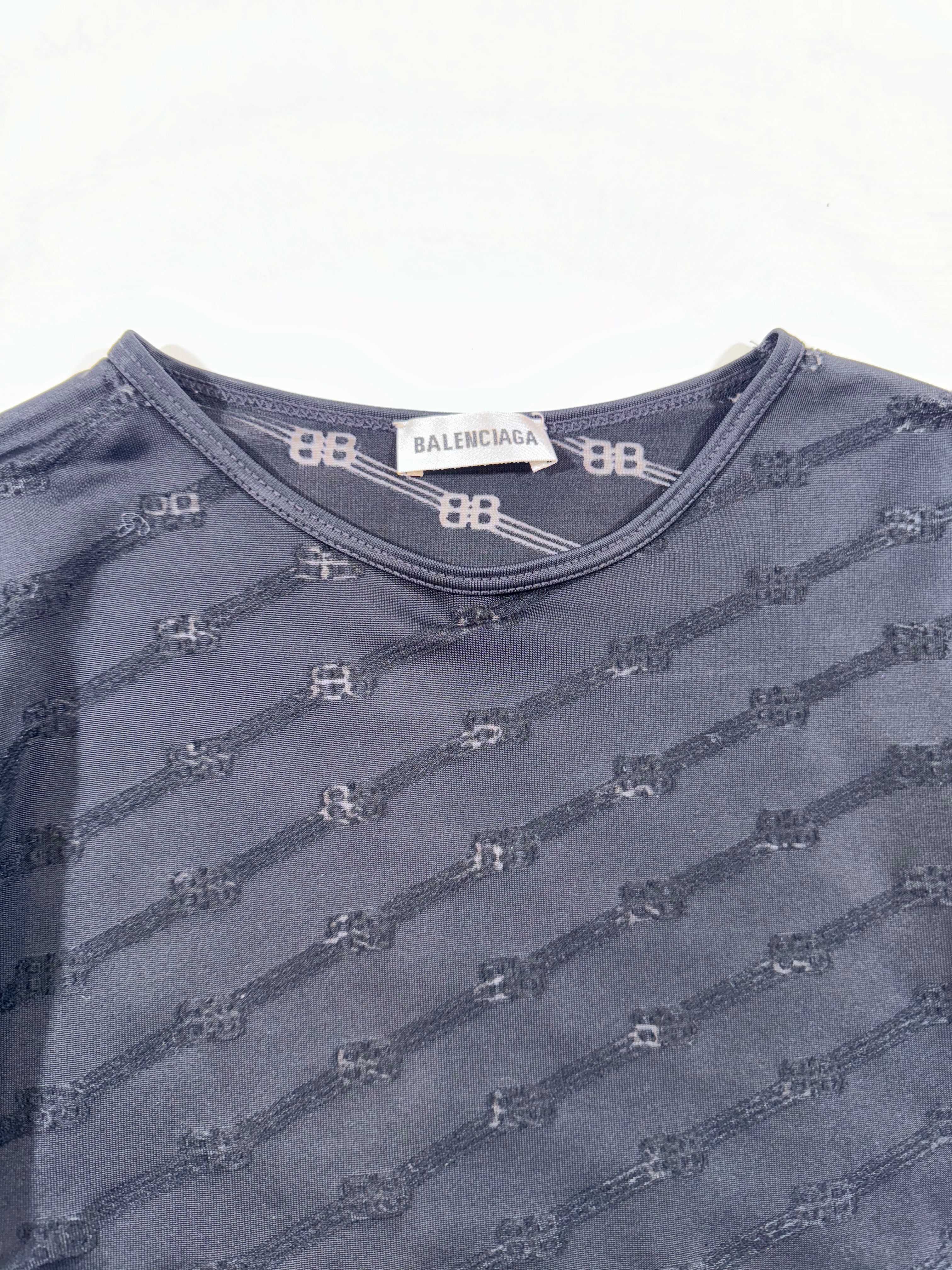 Balenciaga BB Logo Monogram Flocked Top